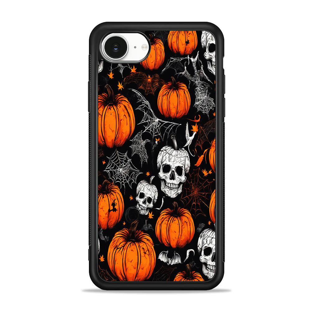 Halloween Skull and Spider Webs iPhone 16e Case | Protective Phone Cover