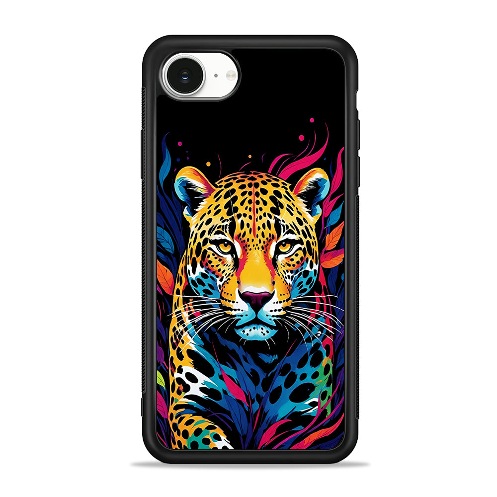 A Colorful Leopard on The Hunt iPhone 16e Case | Protective Phone Cover