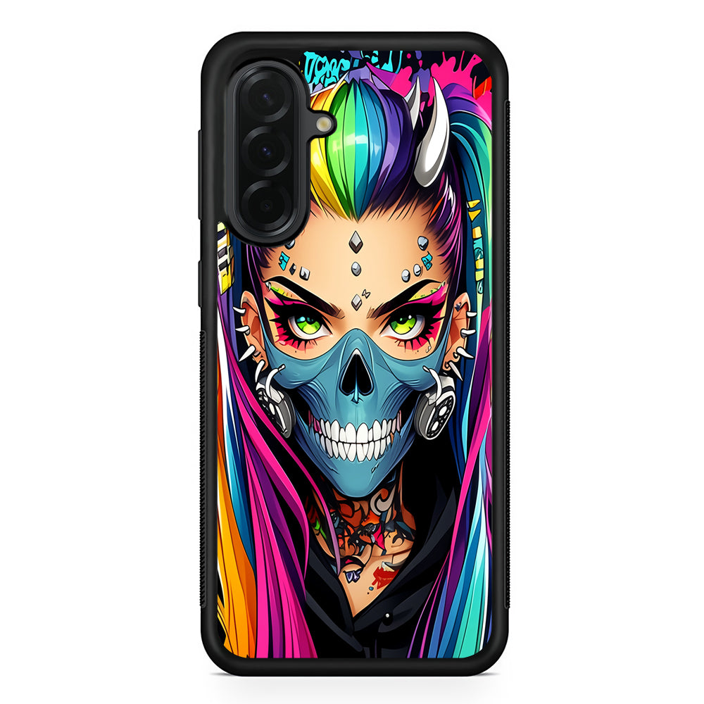 Tattooed Girl with Mask Samsung Galaxy A36 Case | Protective Rubber Cover