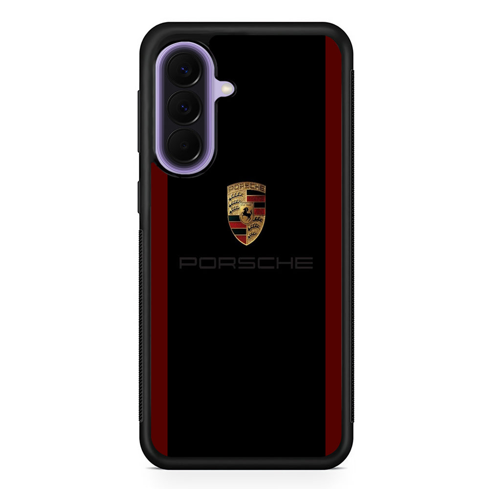 Porsche Logo Stripe Maroon Samsung Galaxy A57 Case | Samsung Galaxy A57 Protective Cover