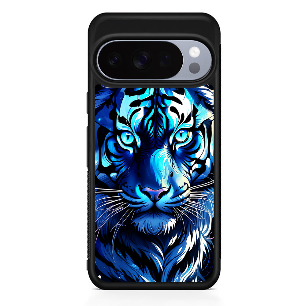 Blue Tiger Head Google Pixel 10 Pro Case | Google Pixel 10 Rubber Protective Case