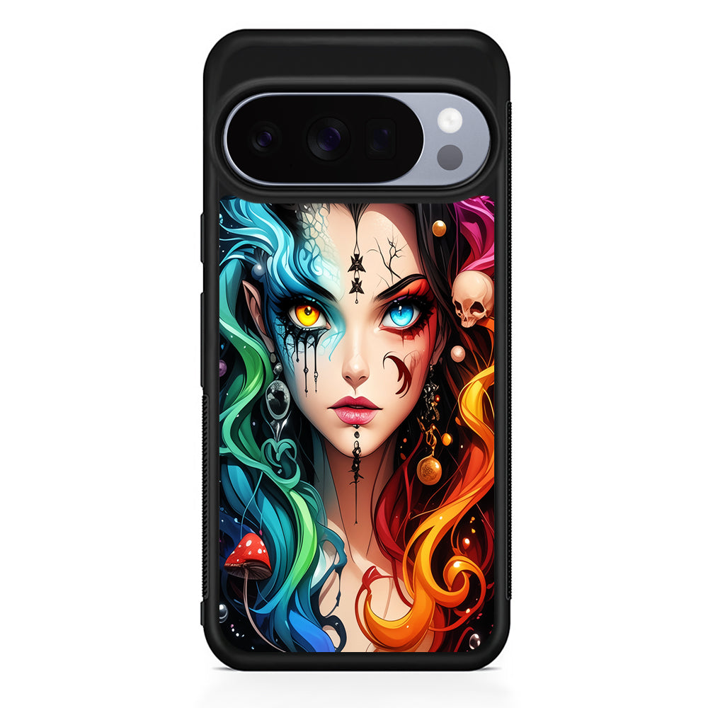 Horned Witch Girl Anime Art Google Pixel 10 Pro Case | Google Pixel 10 Rubber Protective Case