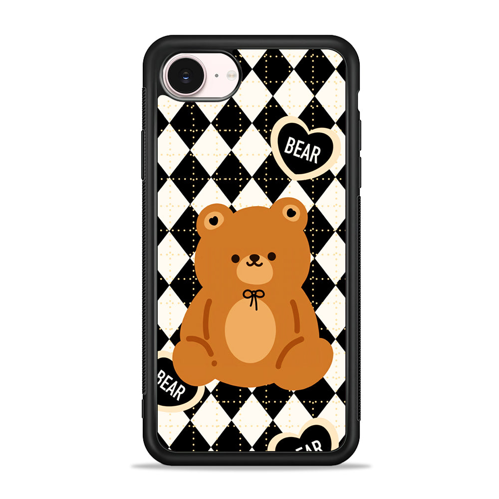 Bear and Black Flanel iPhone 17e Case - Silicone Case