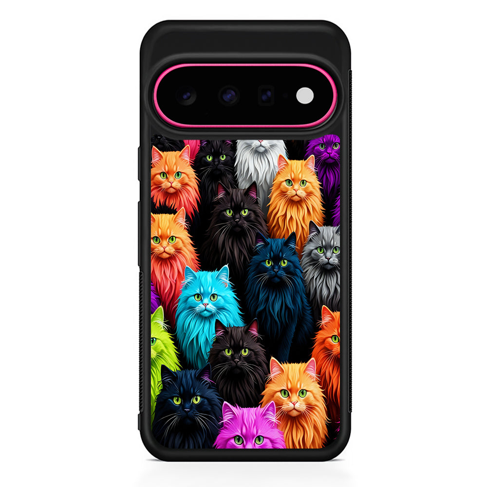 A Group of Colorful Cats Google Pixel 11 Case | Slim Shockproof Cover