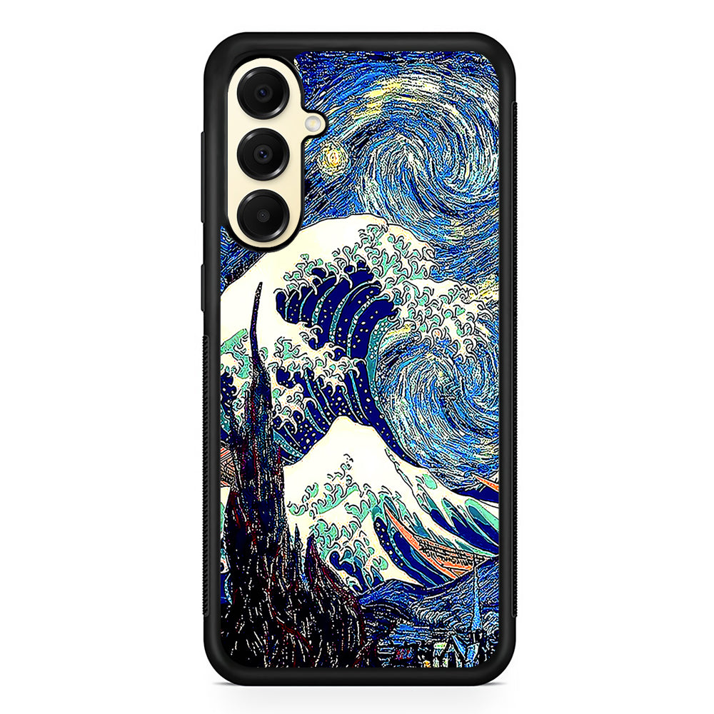 The Great Wave The Starry Night Samsung Galaxy A16 Case | Slim Rubber Samsung Galaxy A16 Case