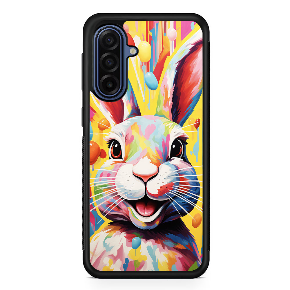 Happy Rabbit Painting Samsung Galaxy A17 Case | Slim Protective Phone Cover