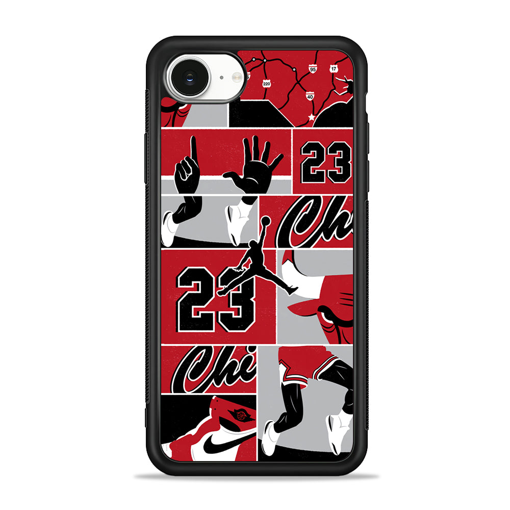 Air Jordan Team Collage Backdrop iPhone 16e Case - Slim Silicone Case