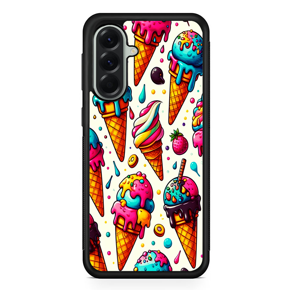 Ice Creams with Different Flavors Samsung Galaxy A56 Case | Samsung Galaxy A56 Protective Rubber Case