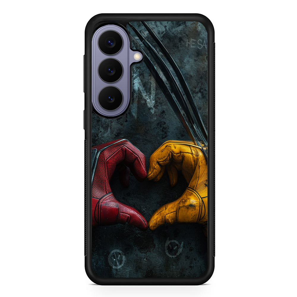 Deadpool and Wolverine Symbol of Love Samsung Galaxy S26 Case | Durable Rubber Case for Samsung Galaxy S26