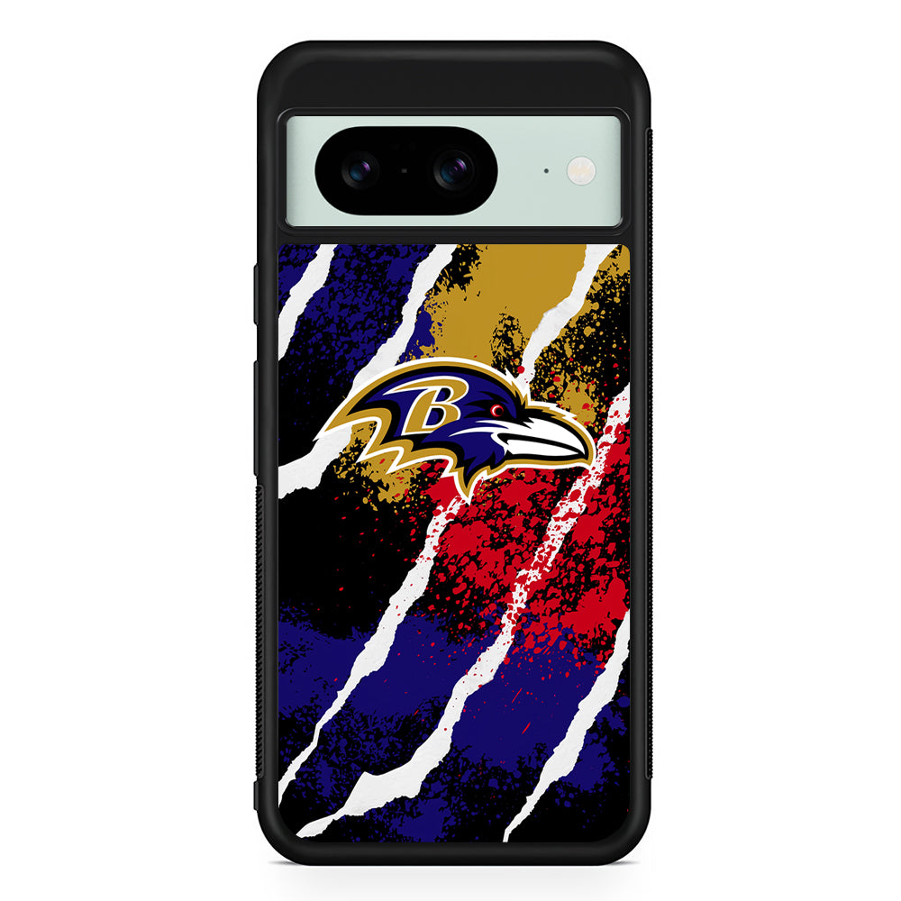 NFL Baltimore Ravens Color Spots Google Pixel 8 Case | Durable Protective Cover for Google Pixel 8