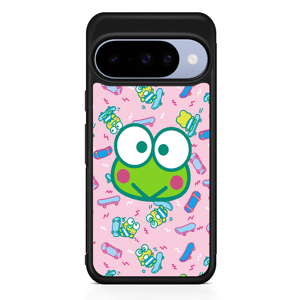 Keroppi Skate Pattern Google Pixel 10 Case | Google Pixel 10 Rubber Protective Case