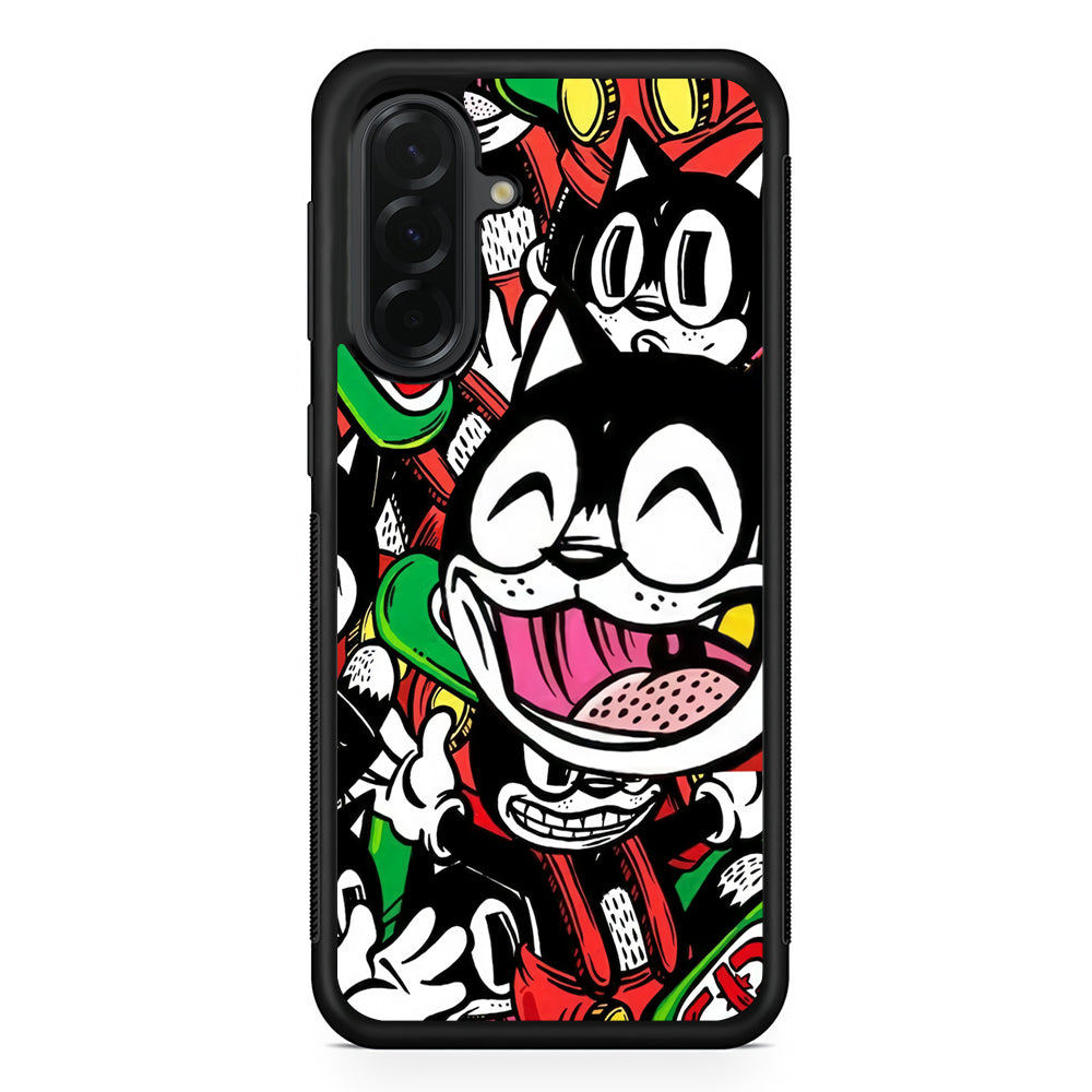 Kitty Club Party Samsung Galaxy A36 Case | Protective Rubber Cover