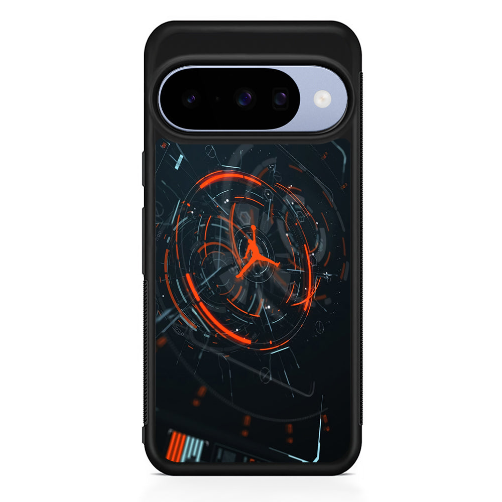 Air Jordan Rising The Digital Circle Google Pixel 10 Case | Google Pixel 10 Rubber Protective Case