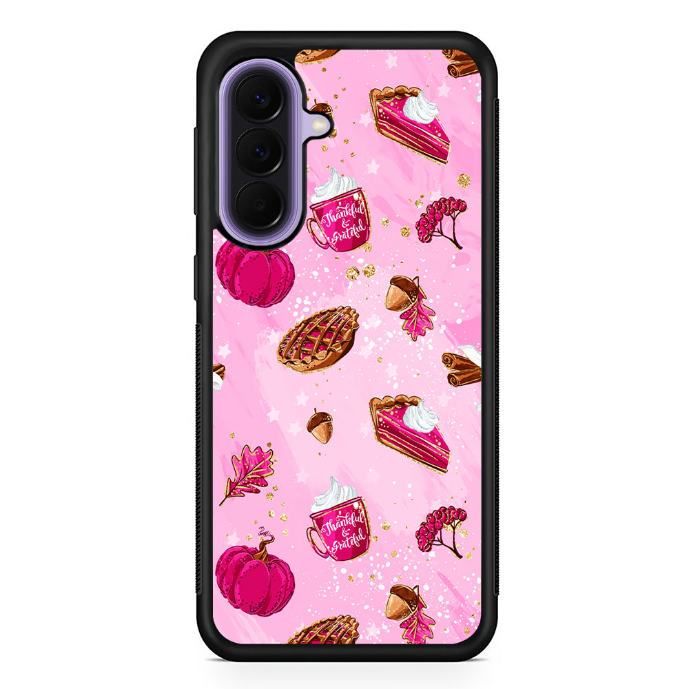 Thanksgiving Pink Aesthetic Samsung Galaxy A57 Case | Slim Samsung Galaxy A57 Rubber Case