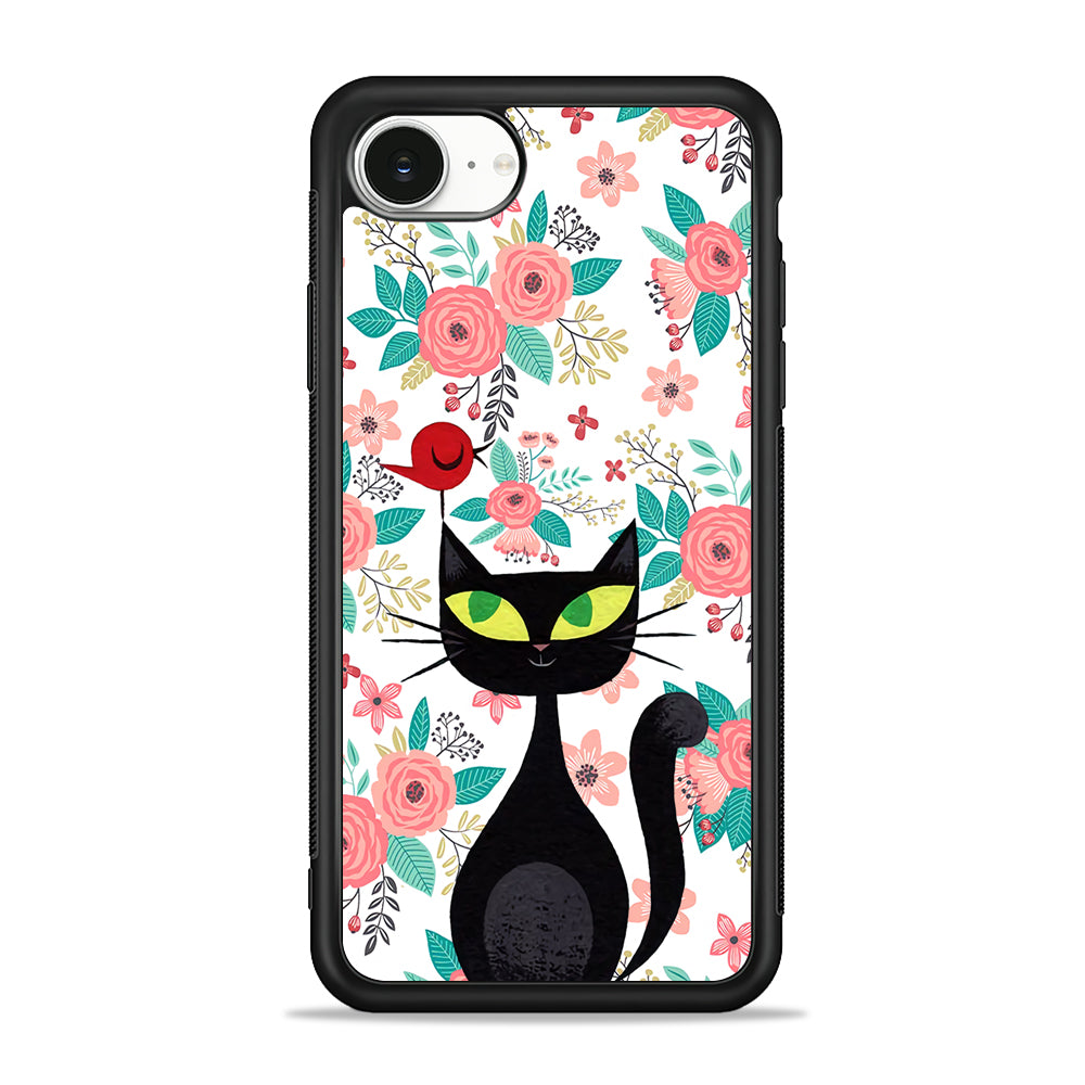 Cat Flower and Bird iPhone 16e Case | Protective Phone Cover