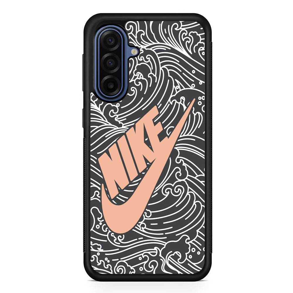 Nike Wave Pattern Samsung Galaxy A17 Case | Samsung Galaxy A17 Protective Rubber Case