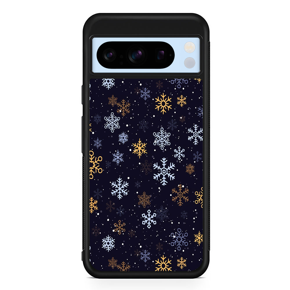 Dark Blue Yellow Winter Google Pixel 8 Pro Case | Slim Rubber Case for Google Pixel 8 Pro