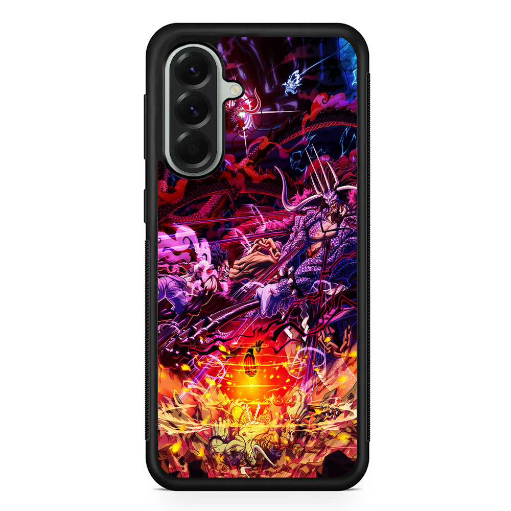 One Piece Luffy VS Kaido Samsung Galaxy A56 Case | Samsung Galaxy A56 Protective Rubber Case