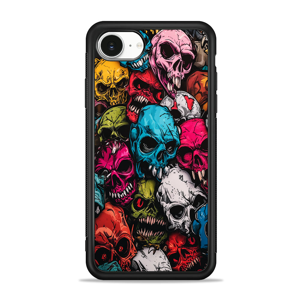 Skull Colorful Pattern iPhone 16e Case | Protective Phone Cover