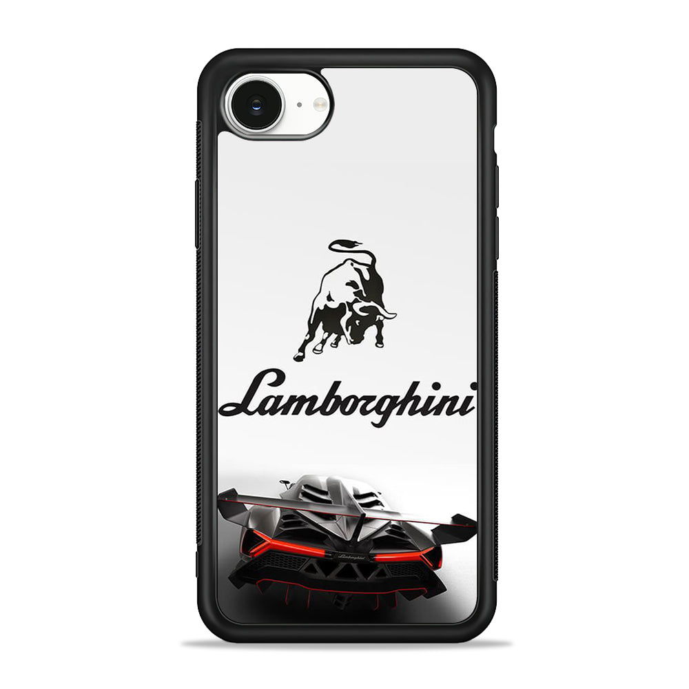 Lamborghini White Logo Car iPhone 16e Case - Slim Silicone Case