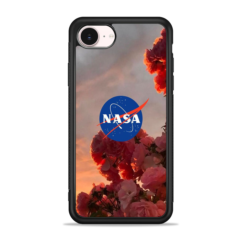 Nasa Logo Pink Flowers iPhone 17e Case - Silicone Case