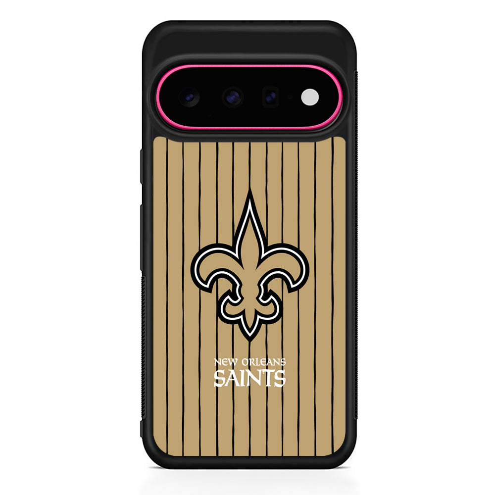 NFL New Orleans Saints Striped Google Pixel 11 Case | Slim Shockproof Cover
