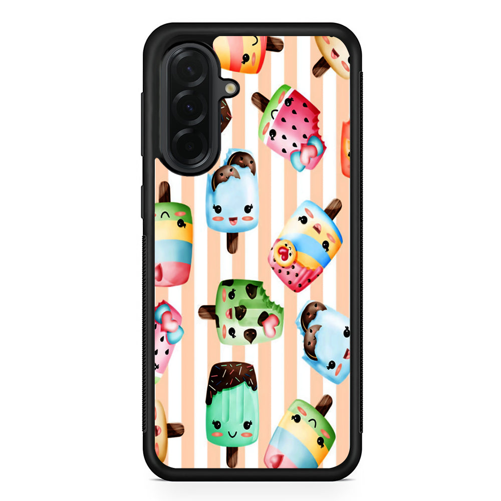 Cute Face Ice Cream Stick Samsung Galaxy A36 Case | Protective Rubber Cover