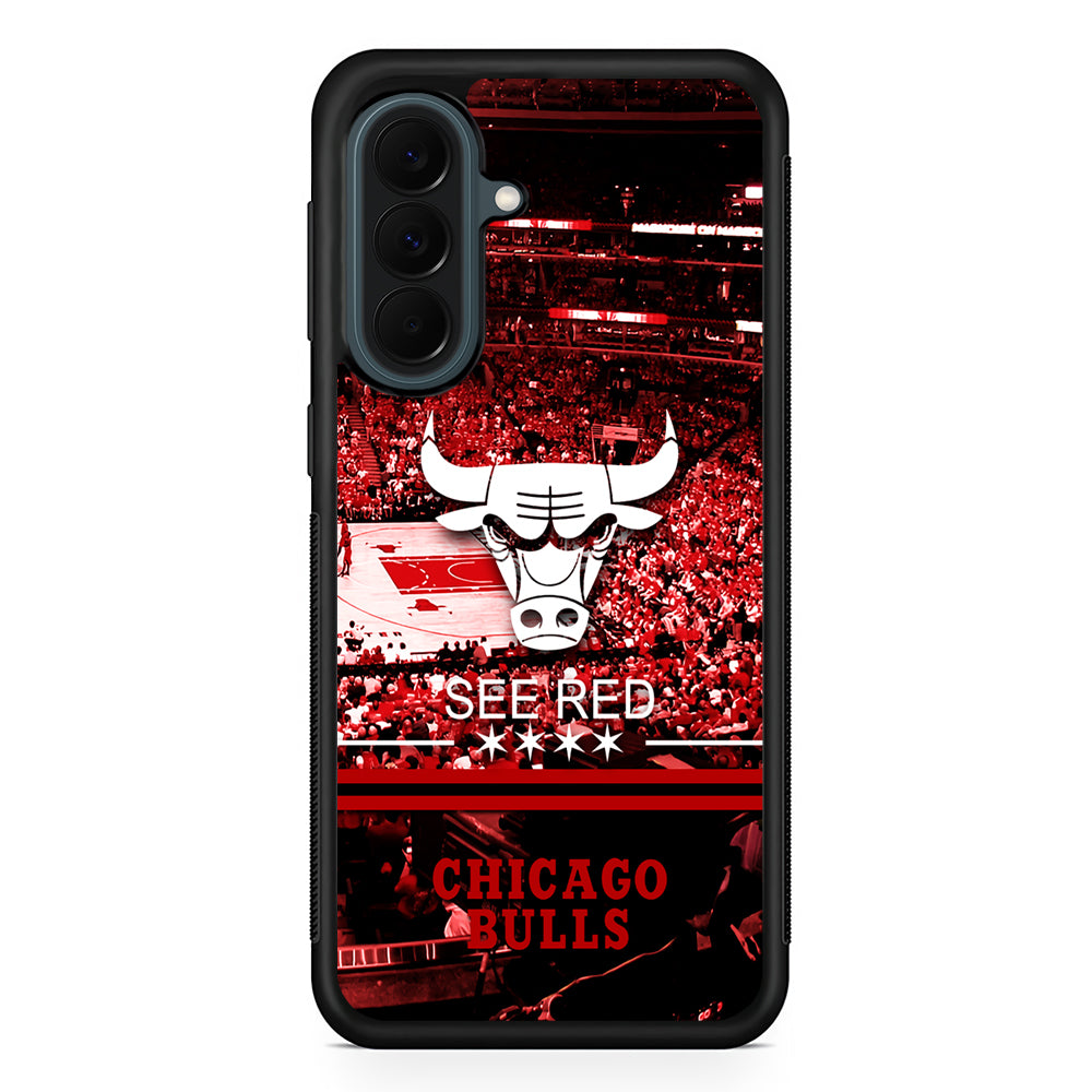 NBA Chicago Bulls See Red Samsung Galaxy A37 Case | Samsung Galaxy A37 Rubber Phone Case