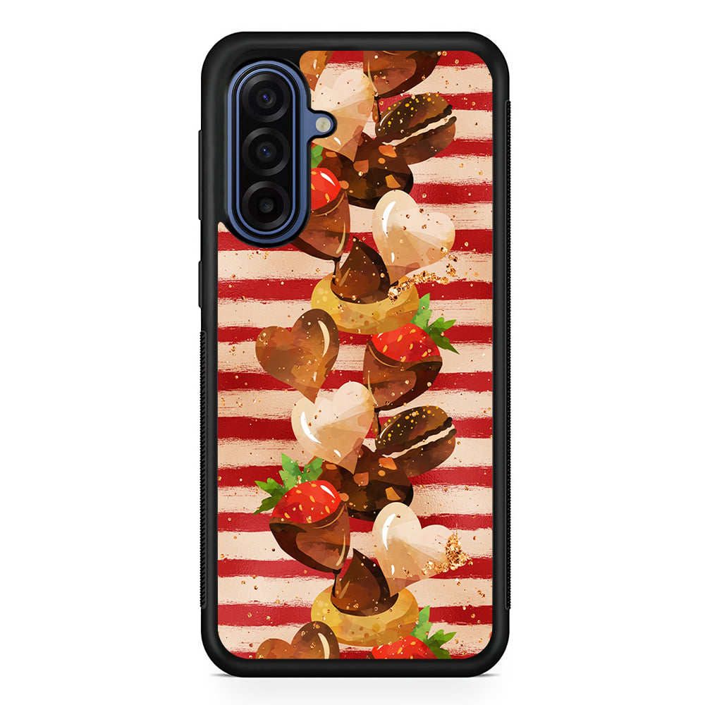 Strawberry in Chocolate and Cookie Samsung Galaxy A17 Case | Slim Protective Phone Cover