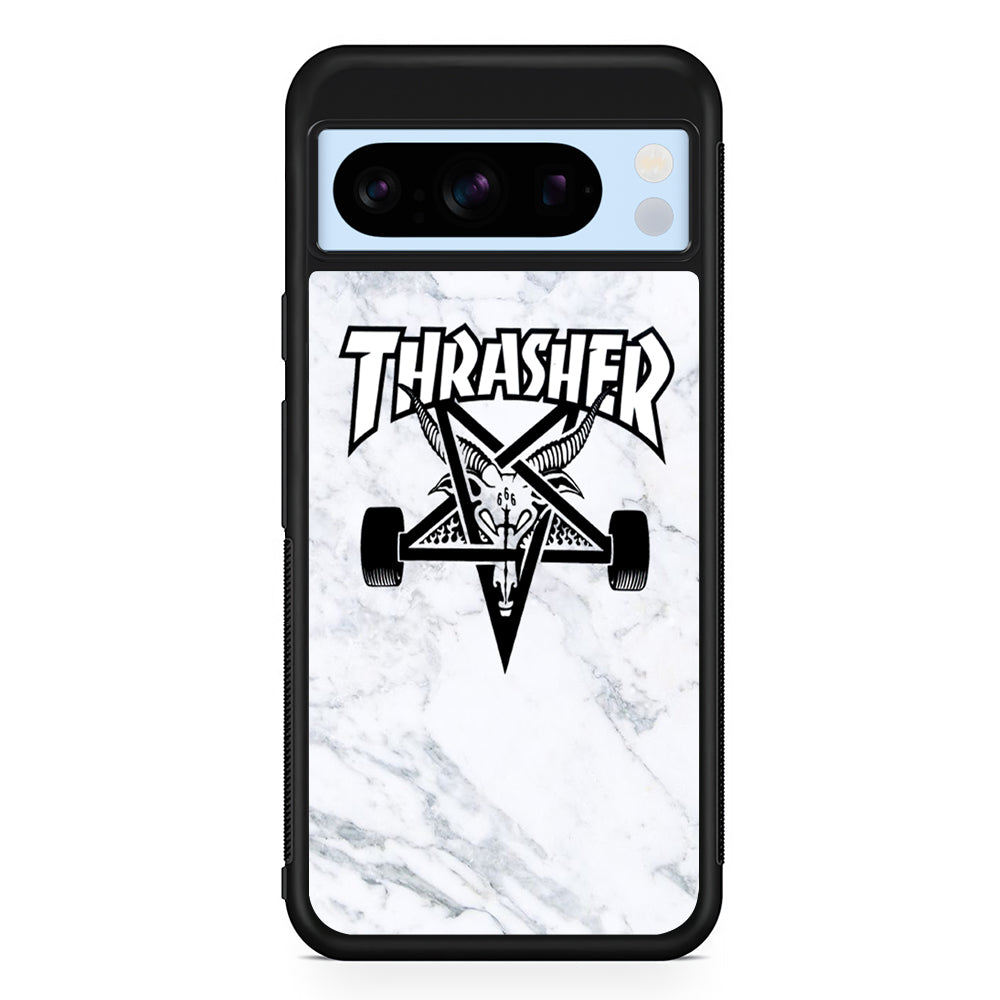 Thrasher x Pentagram White Marble Google Pixel 8 Pro Case | Premium Protective Case for Google Pixel 8 Pro