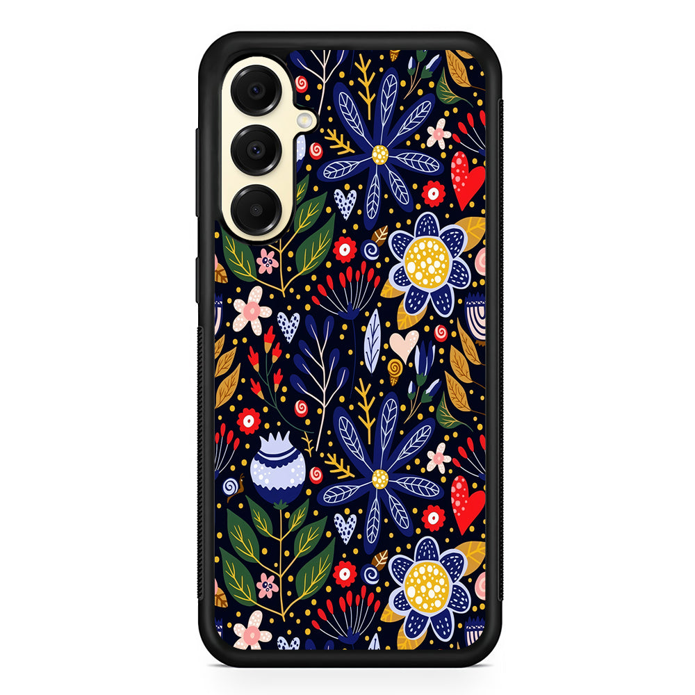 Flowers on a Dark Aesthetic Samsung Galaxy A16 Case | Slim Rubber Samsung Galaxy A16 Case