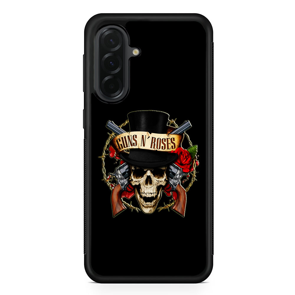 Guns N Roses Rock Skull Samsung Galaxy A36 Case | Protective Rubber Cover