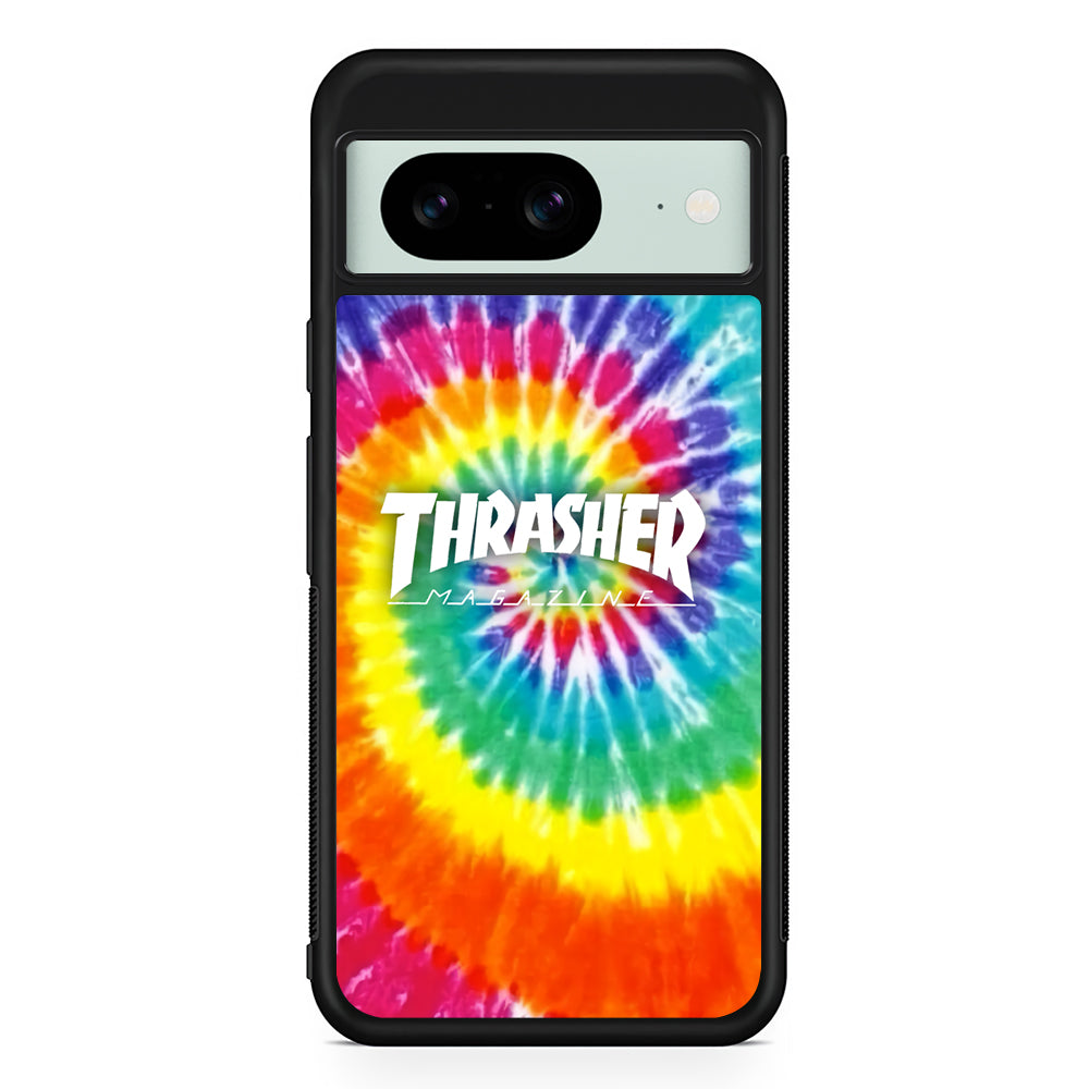 Thrasher Spiral Rainbow Google Pixel 8 Case | Slim Rubber Case for Google Pixel 8