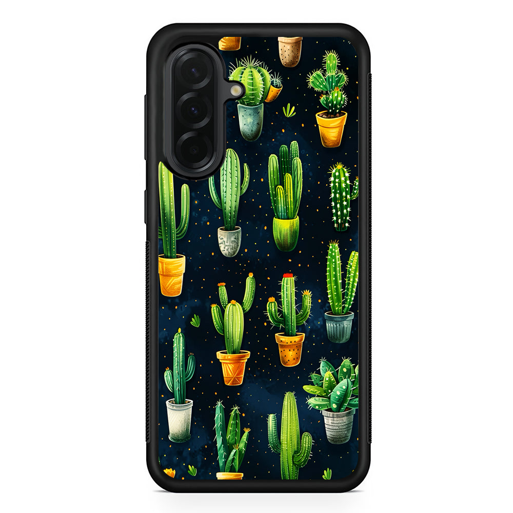 A Collection of Cactus in Pots Samsung Galaxy A36 Case | Protective Rubber Cover