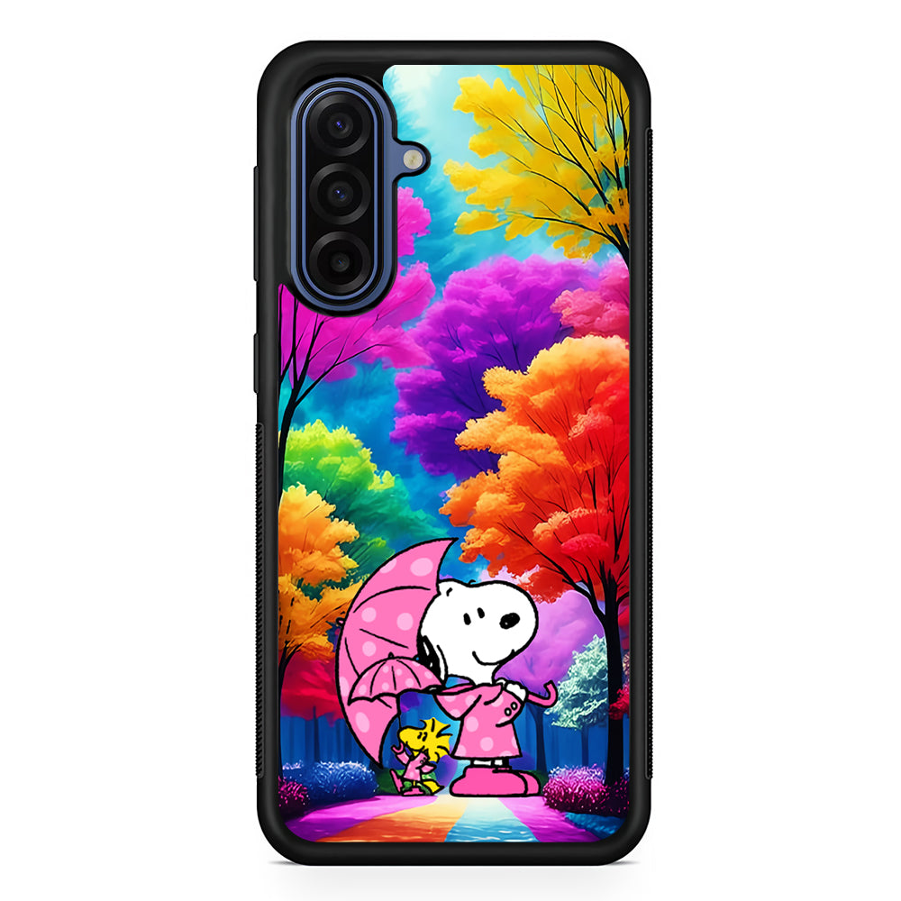 Snoopy and Woodstock in the Forest Samsung Galaxy A17 Case | Slim Protective Phone Cover