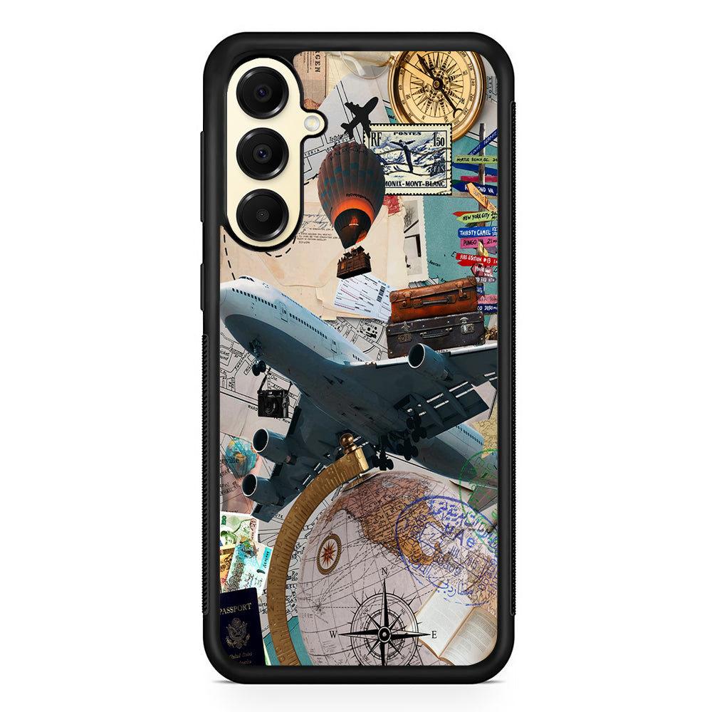 Flight Travel Vacation Samsung Galaxy A16 Case | Slim Rubber Samsung Galaxy A16 Case
