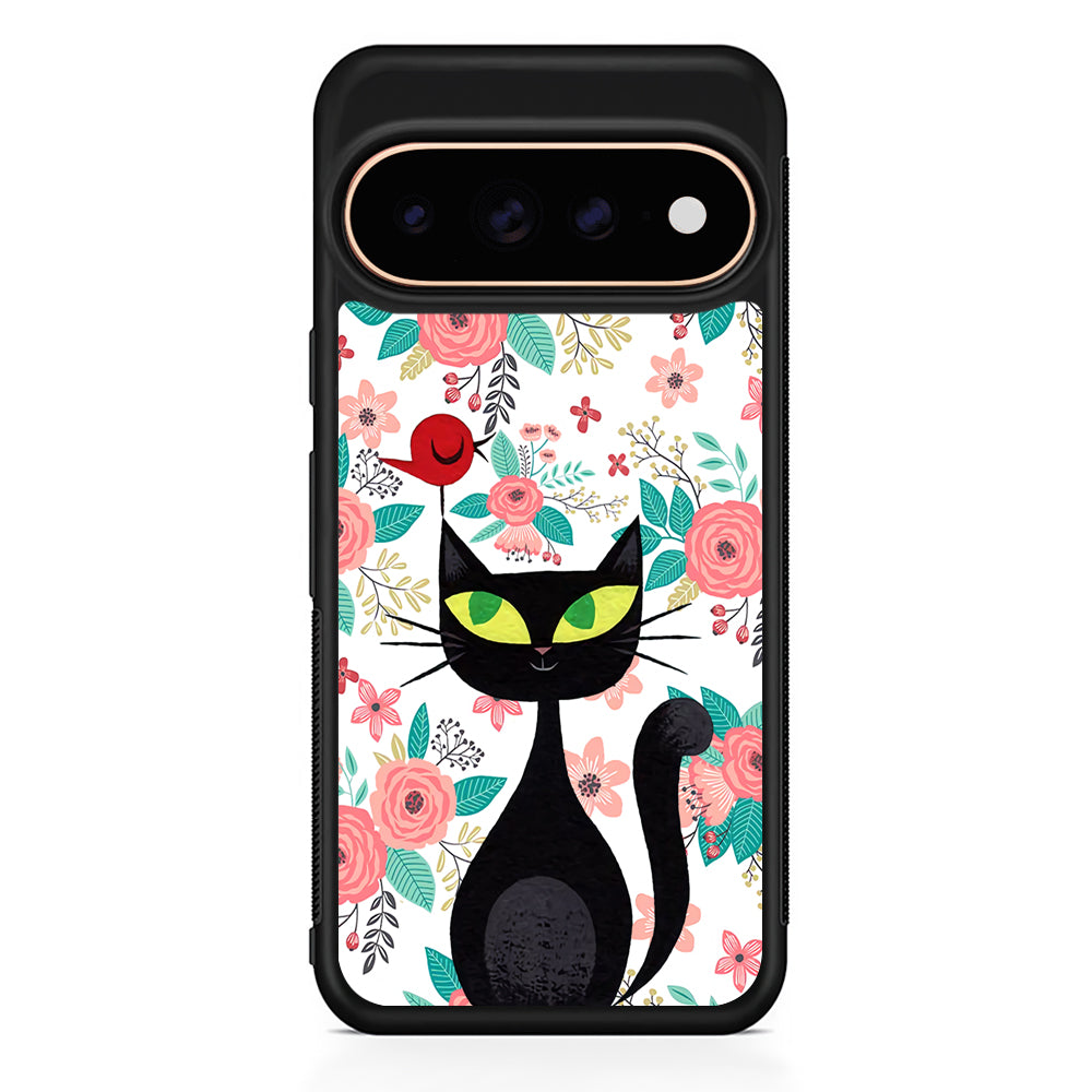 Cat Flower and Bird Google Pixel 11 Pro Case - Stylish Protective Phone Case