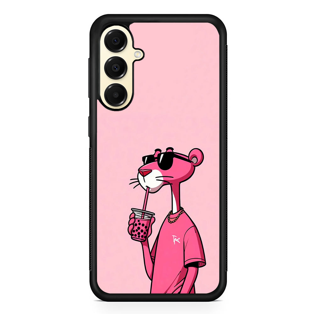 Pink Panther Drinks Bubble Tea Samsung Galaxy A16 Case | Slim Rubber Samsung Galaxy A16 Case