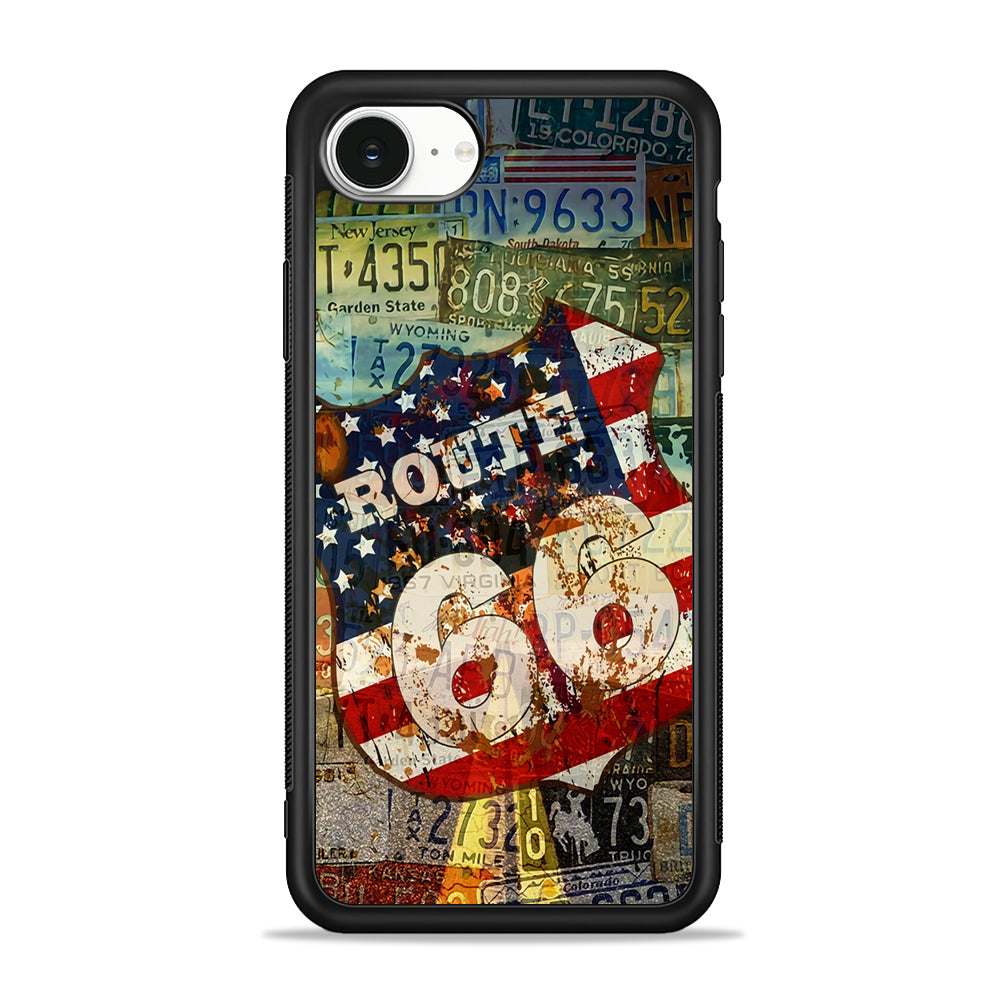 Route 66 Classic Plate iPhone 16e Case | Protective Phone Cover