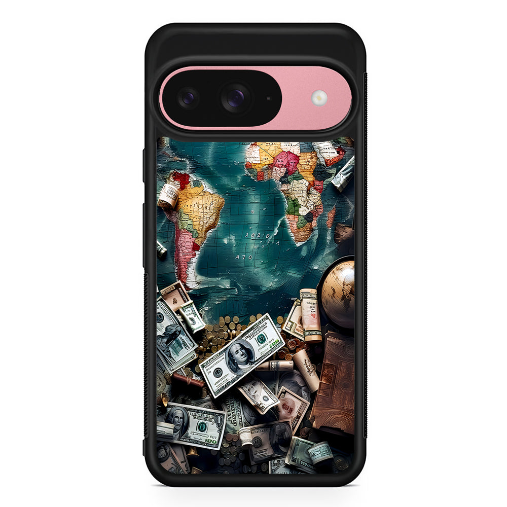 Money on The Map Travel Google Pixel 9 Case | Google Pixel 9 Protective Rubber Case