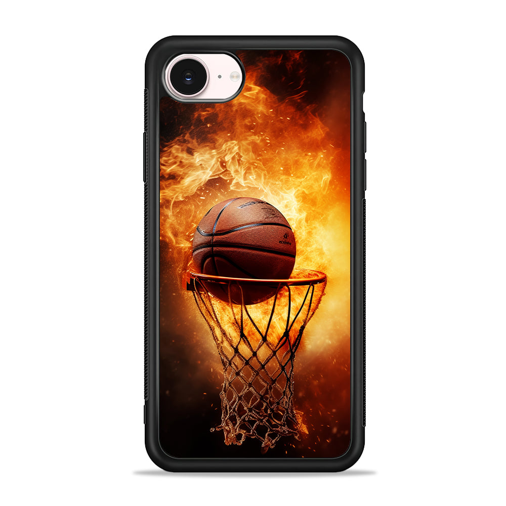Basketball Ball on Fire iPhone 17e Case - Silicone Case