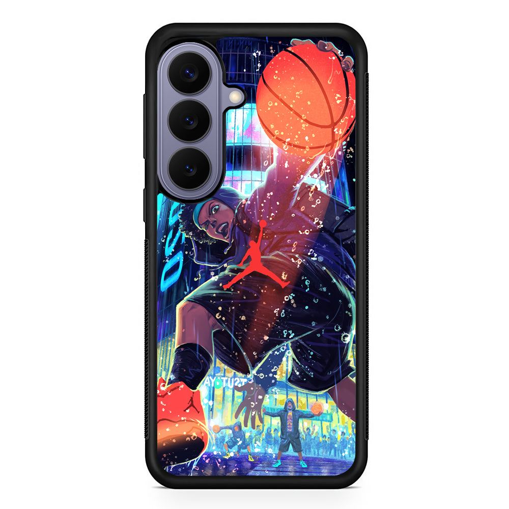 Air Jordan Cartoon City Playground Samsung Galaxy S26 Case | Slim Protective Rubber Case for Samsung S26