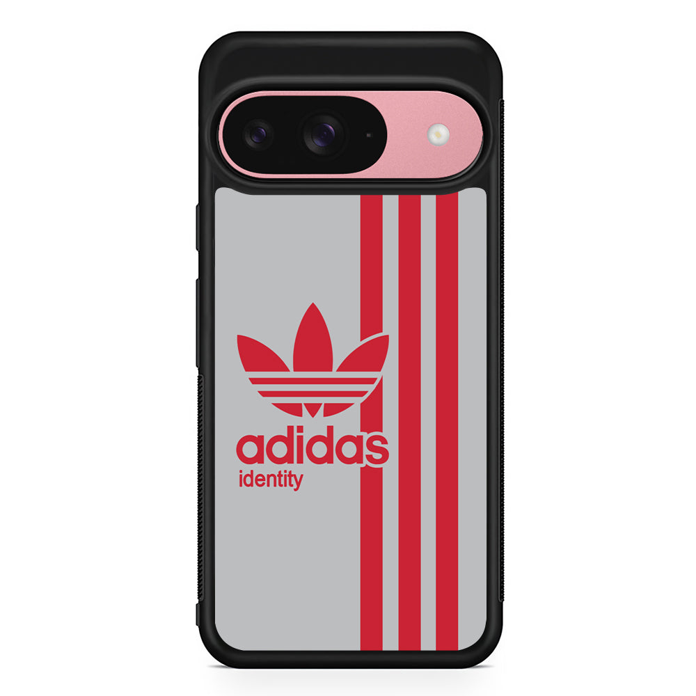 Adidas Red Identity Google Pixel 9 Case | Google Pixel 9 Protective Rubber Case