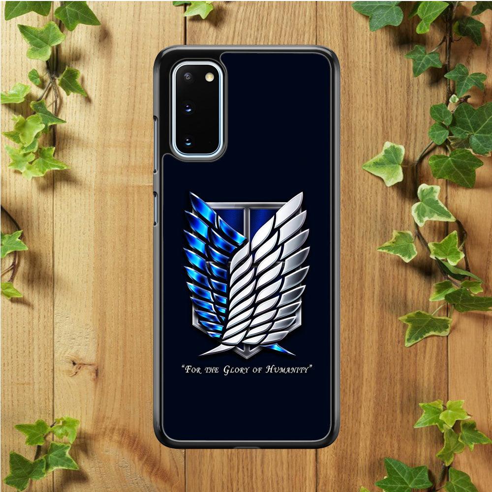 AOT The Survey Corps Blue Samsung Galaxy S20 Case-Rubber / Black (2D Case)-Xtracase