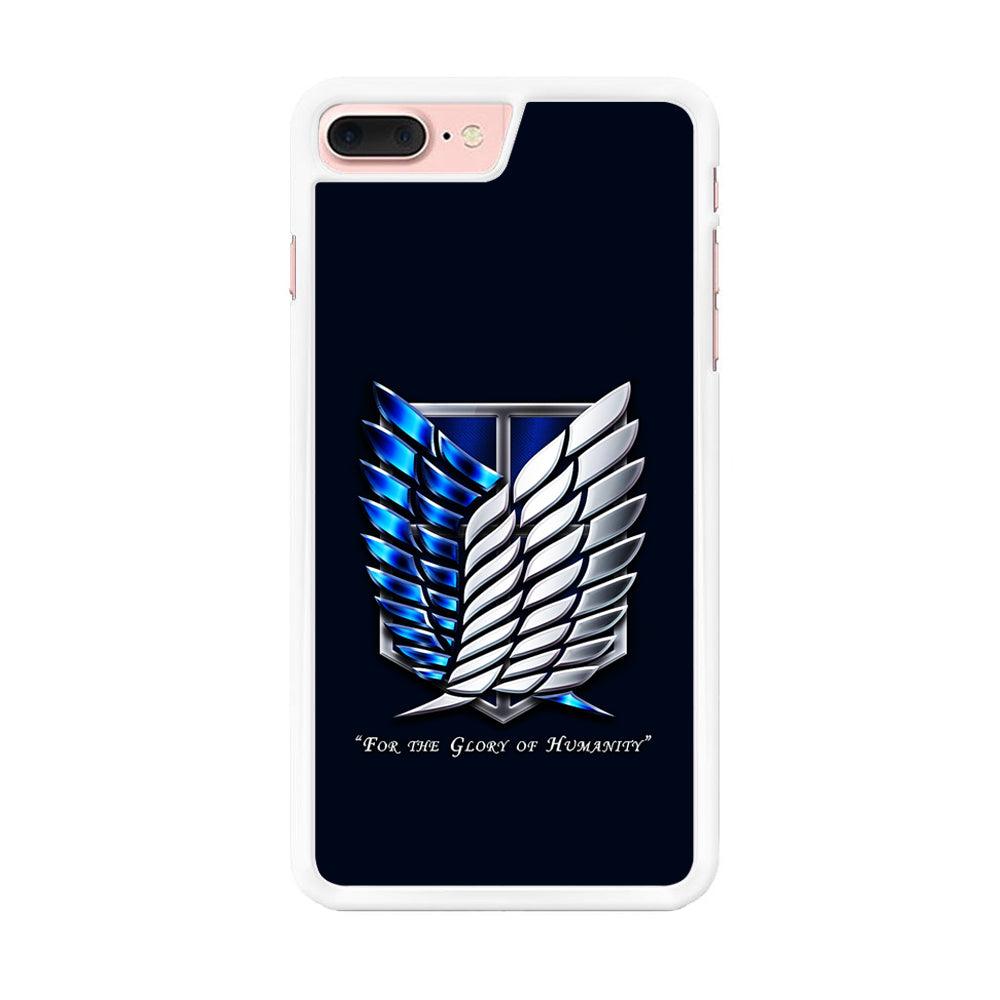 AOT The Survey Corps Blue iPhone 7 Plus Case-Rubber / White (2D Case)-Xtracase