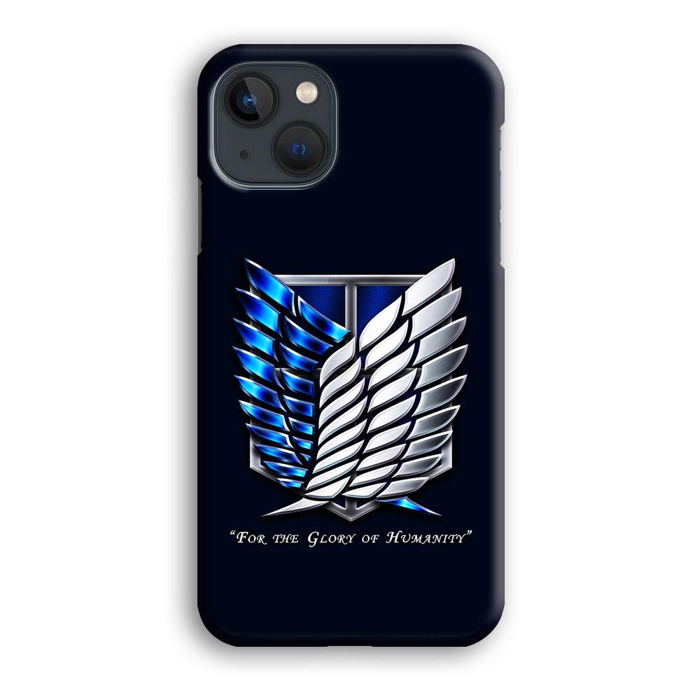 AOT The Survey Corps Blue iPhone 13 Mini Case-Plastic / Full Wrap (3D Case)-Xtracase