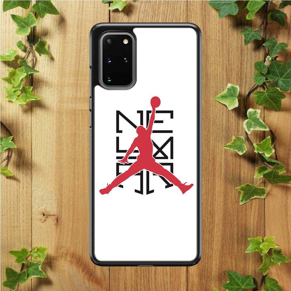 Air Jordan Logo Neymar White Samsung Galaxy S20 Plus Case-Rubber / Black (2D Case)-Xtracase