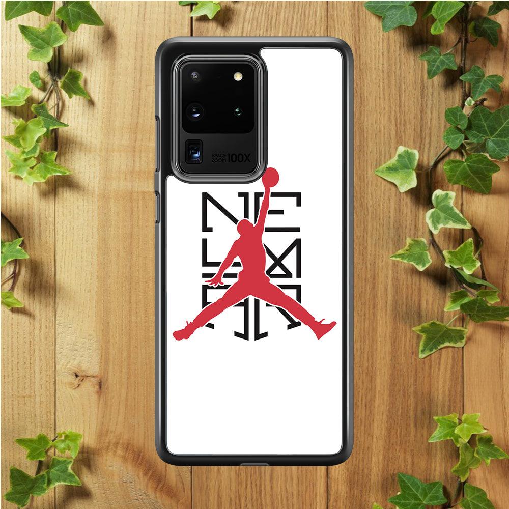 Air Jordan Logo Neymar White Samsung Galaxy S20 Ultra Case-Rubber / Black (2D Case)-Xtracase