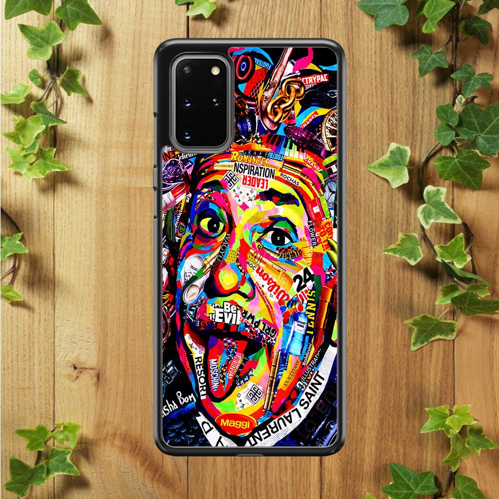Albert Einstein Art Samsung Galaxy S20 Plus Case-Rubber / Black (2D Case)-Xtracase