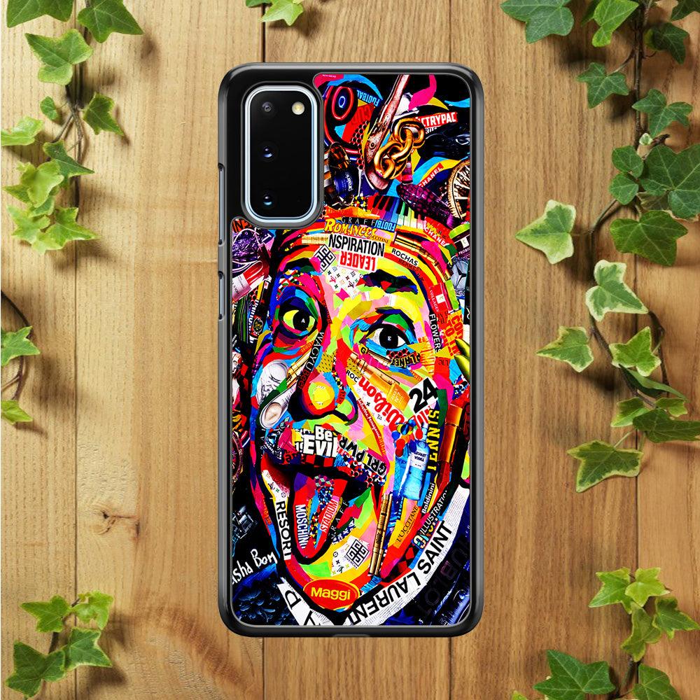 Albert Einstein Art Samsung Galaxy S20 Case-Rubber / Black (2D Case)-Xtracase